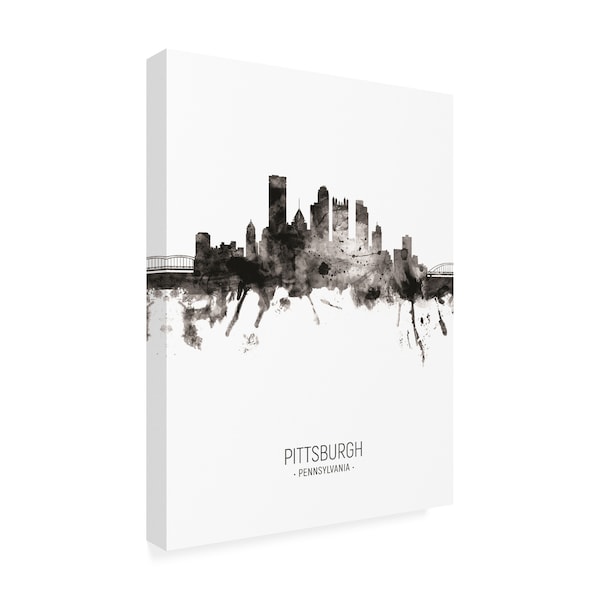 Michael Tompsett 'Pittsburgh Pennsylvania Skyline Portrait II' Canvas Art,18x24